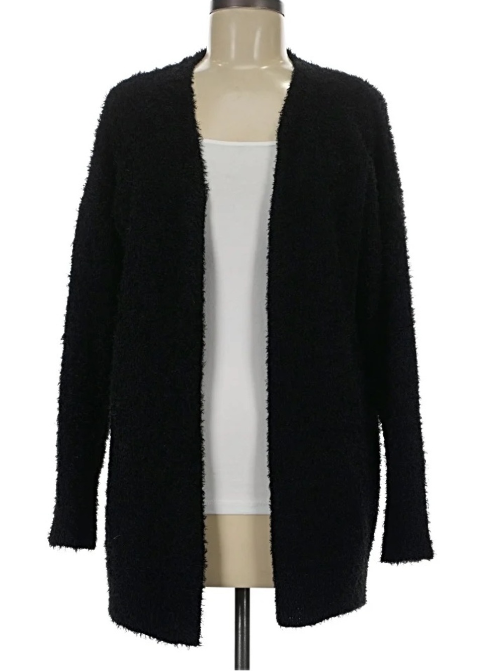 Loft Lounge Black Fuzzy Open Cardigan